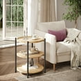 thumbnail image 4 of End Side Table, 3-Tier Coffee Table Small Round Table, Narrow Nightstand for Living Room Bedroom Outdoor, Wood Color, 4 of 9