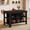 black, variant on Tribesigns 55.1-Inch Bar Table with Storage Shelves, Farmhouse Counter Height Bar Cabint for Home, Kitchen & Dining Room, Living Room (Dark Brown)