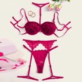 thumbnail image 4 of Lingerie Sets for Women New Fashion Lace Lingerie Underwear Sleepwear Steel Ring Pajamas Garter Bra Set, Color:Hot Pink, Size:M, 4 of 4