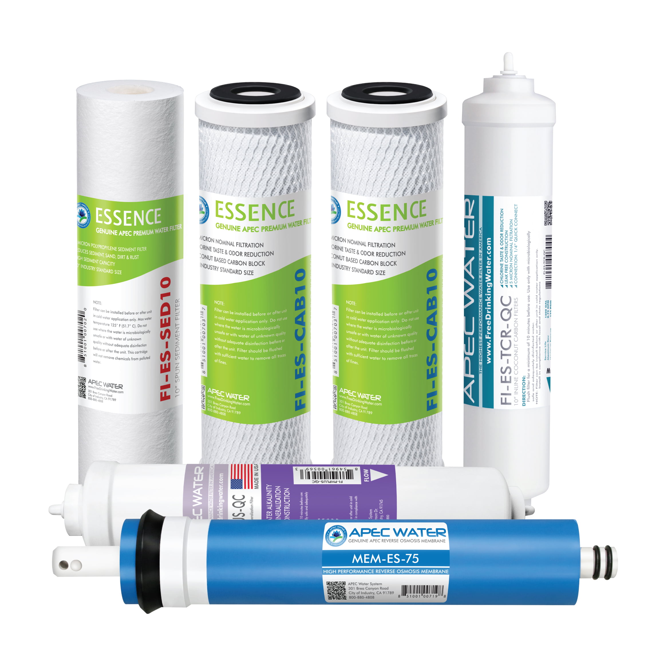 BULK SET 6 STAGE CLEAR ALKALINE REVERSE OSMOSIS  FILTERS MEMBRANE REFILL/UPGRADE 