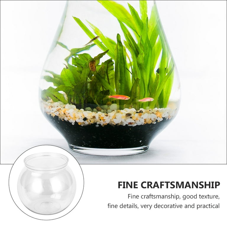NUOLUX Creative Small Fish Tank Round Fish Tank for Desktop Table House  Office Decor
