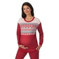 thumbnail image 4 of Maternity Cuddl Duds® Sweater Knit Crewneck Pajama Top & Pajama Bottoms Set Color: Plum Stars Size: M-MAT, 4 of 4