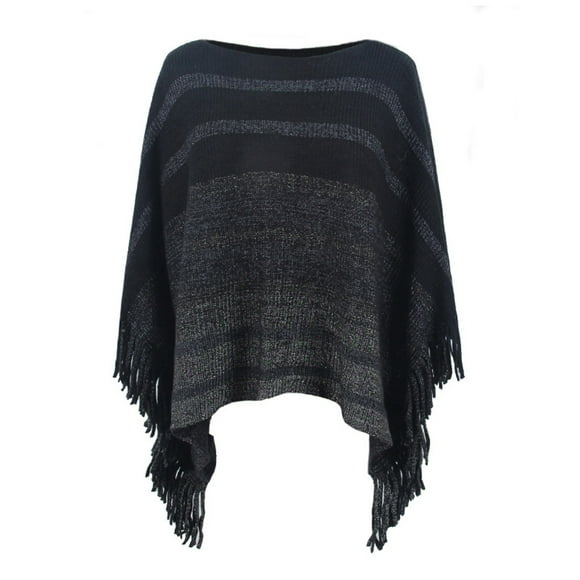 YOUSNH Women Splice Poncho with Tassels Plush Shawl Scarf Fringed Wraps Pashminas Sweater Pullover Cape Gifts for Women Sweater Tassel Hem Shawl Wrap Cloak Women's Shawl Wraps Black One Size