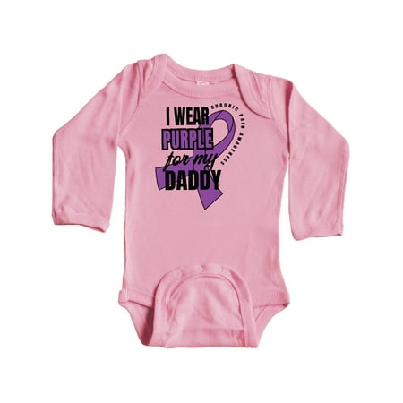 

Inktastic Chronic Pain I Wear Purple For My Daddy Gift Baby Boy or Baby Girl Long Sleeve Bodysuit