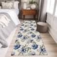 thumbnail image 4 of Runner Rugs 2x6 Ft, Navy Blue Floral Non Slip Area Rugs for Kitchen Bedroom Entryway, Vintage Flowers Elegant Pastoral Rustic Washable Carpet Runner Rug Floor Mats for Bedroom Home Decor, 4 of 9