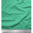 thumbnail image 1 of Soimoi Green Modal Satin Fabric Arrow & Diamond Geometric Print Fabric by Yard 42 Inch Wide, 1 of 3