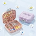 thumbnail image 6 of Pill Organizer With Multiple Compartments for Weekly Use Pill Box Portable Medication Organizer Box for Home Peach 7.8cm x 7.2cm x 3.5cm, 6 of 10