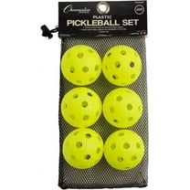 Champion Sports Pickleball Balls: Official Size Recreational and Tournament Pickleballs - Yellow Pickleball Ball Set for Outdoor and Indoor Courts - 6 Count (Pack of 1)
