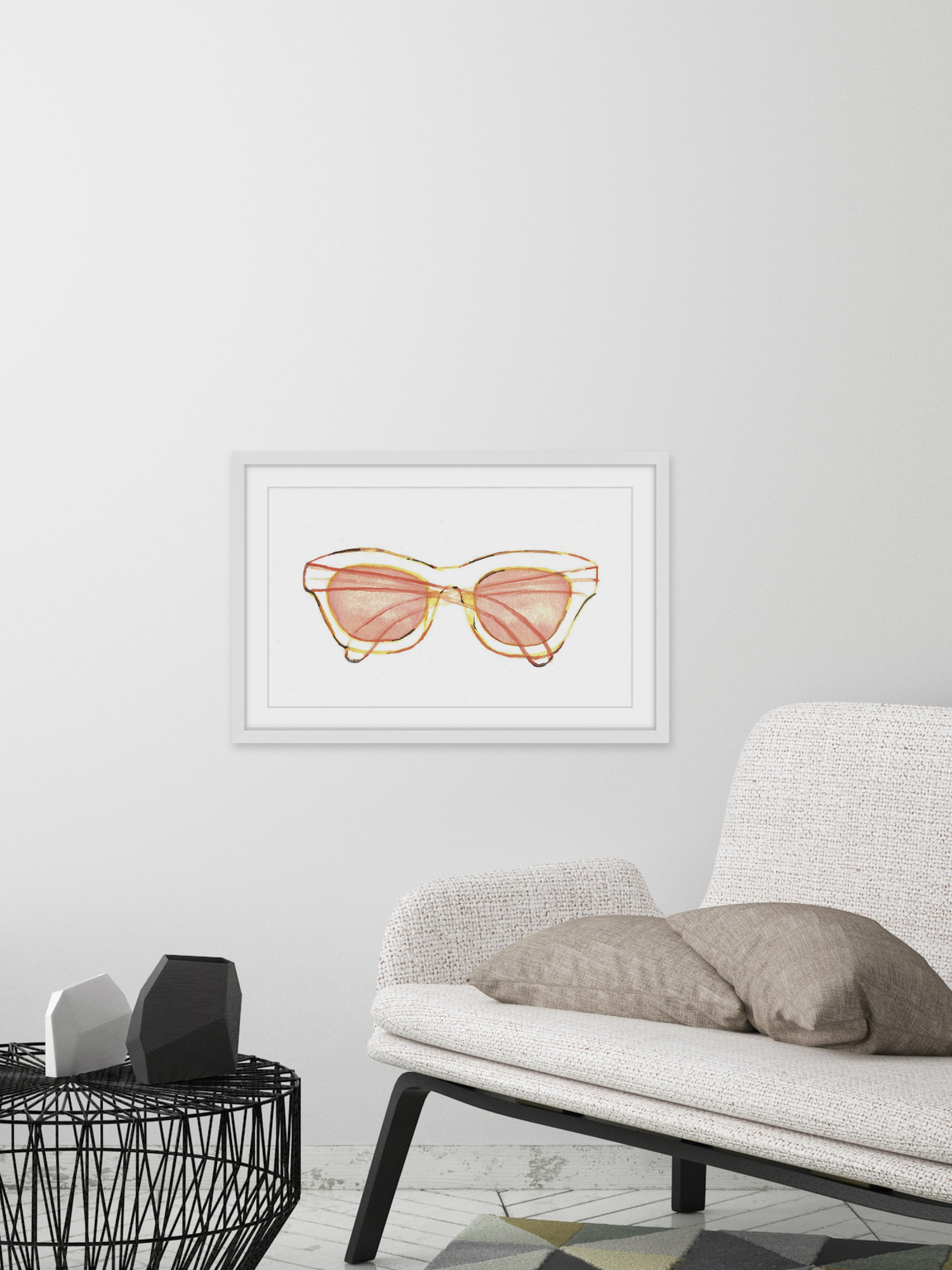 Marmont Hill "Peach Sunglasses" by Christine Lindstrom Framed Painting Print