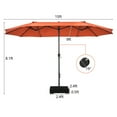 thumbnail image 2 of Gymax Parasol de Patio Double Face de 15 Pi, Parasol de Marché Jumelé avec Base Améliorée, Orange, 2 of 7