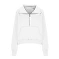 thumbnail image 5 of Homchy Sweatshirts for Women Half Zip Cropped Pullover Fleece Quarter Zipper Hoodies 2025 Fall Fashion Outfits Clothes Workout Sweatshirts Winter Jackets, 5 of 7