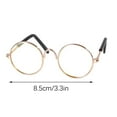 thumbnail image 3 of YOHAVEN Retro Pet Sunglasses for Dogs Cats, Small Round Frame Fashion Glasses for Photoshoots Parties Weddings Festivals, Cool Accessory for Pets and Dolls, 3 of 7