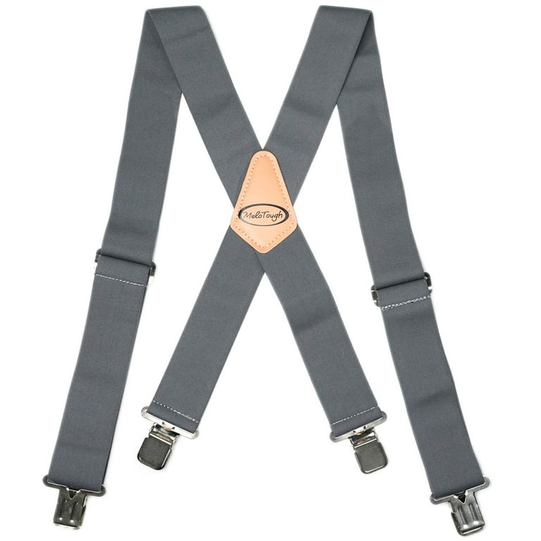 MELOTOUGH Nickel Plated Suspender Clips Heavy Duty 1 inch Small Suspender Clips
