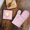 thumbnail image 4 of Pink Cute French Bulldogs Kitchen Oven Mitt and Pot Holder Sets 2 Pcs for Baking, Cooking and Grilling, Heat Resistant Up To 392 °F, 4 of 6