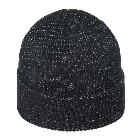 Winter Beanies Hats Winter Hat For Men Reflective Yarn Knit Cap Soft And Warm Fold Up Daily Caps For Men Women Fashion Black
