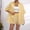 Yellow, variant on YHAJDS Piece Striped Set for Women Summer Travel Outfits Long Sleeve Collar Print Top Shorts