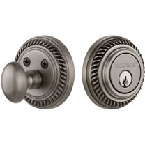 Nostalgic Warehouse Roprop_1Cyl_234_Na Rope Solid Brass Single Cylinder Deadbolt - Grey