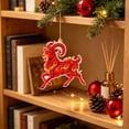 thumbnail image 6 of Edgtyos Christmas Red Goats Ornament, 3.2"x3.2" 2D Acrylic with Gold Cord Goats Hanging Sign Car Rear View Mirror Accessories, Xmas Gift for Family, 6 of 6