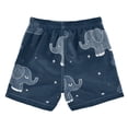 thumbnail image 2 of Line Art Cute Elephants Clouds Stars Swim Trunks Board Shorts Beach Pants Bathing Bottoms XL, 2 of 8