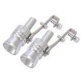 thumbnail image 1 of 2pcs S Size Silver Tone Universal Turbo Sound Whistle Muffler Exhaust Pipe Car Roar Maker, 1 of 8