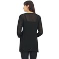 thumbnail image 5 of Phagun Women's Full Sleeve Embroidered Black Casual Georgette Tunic Top-16, 5 of 8