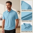 thumbnail image 5 of CCRFTGI Mens Shirts Performance Moisture Wicking Quick Dry Short Sleeve Polos for Men Casual Running Athletic Summer Shirts Business Polo Shirts Light Blue M, 5 of 9