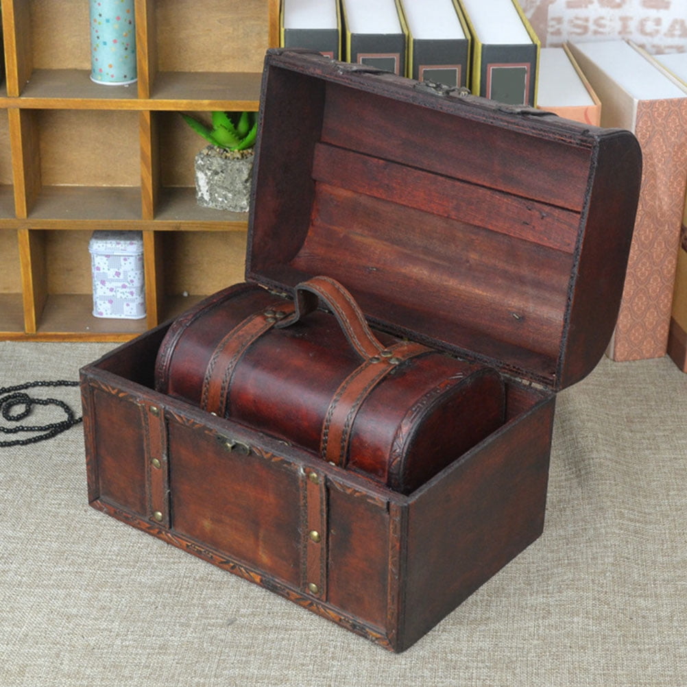 2Pcs Wooden Storage Cases Retro Storage Containers Versatile Storage
