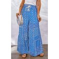 thumbnail image 1 of Pantalones Mujer Pantalones casuales estampados florales Cordón Pantalones de pierna ancha Suave para el trabajo (Azul XXXL) Ygjytge para Mujer Azul T XXL, 1 of 6