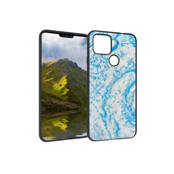 Compatible with Google Pixel 4A 5G Phone Case, Blue-Marble-59 Case Silicone Protective for Teen Girl Boy Case for Google Pixel 4A 5G
