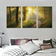 thumbnail image 3 of Nawypu Forest Wall Art Modern Canvas Painting The Picture for Home DecorationTrees Foggy Morning Spring Landscape Print On Canvas Giclee Artwork for Wall Decor 12''x16''X3 Panels, 3 of 4