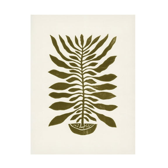 Trademark Fine Art Alisa Galitsyna  ne Hundred Leaved Plant 22 Lino Print Canvas Wall Art