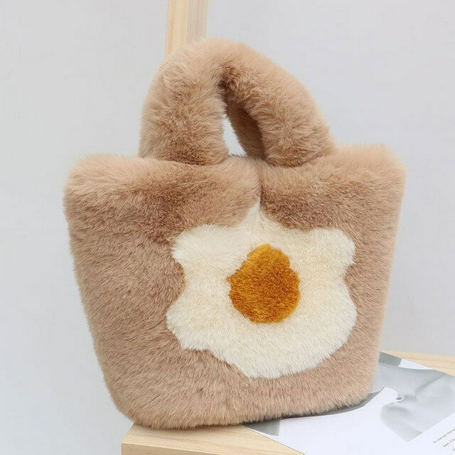 LHSHID Luxury Artificial Rabbit Hair Handbag Large Capacity Shoulder Bag Delivery Gold Metal Chain Soft Premium Fleece Bag for Women