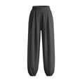 thumbnail image 7 of Gytharion Cotton Linen Pants for Women Fashion Casual Solid Color Drawstring Elastic Waist Trousers Loose Fit Beach Pants, 7 of 7