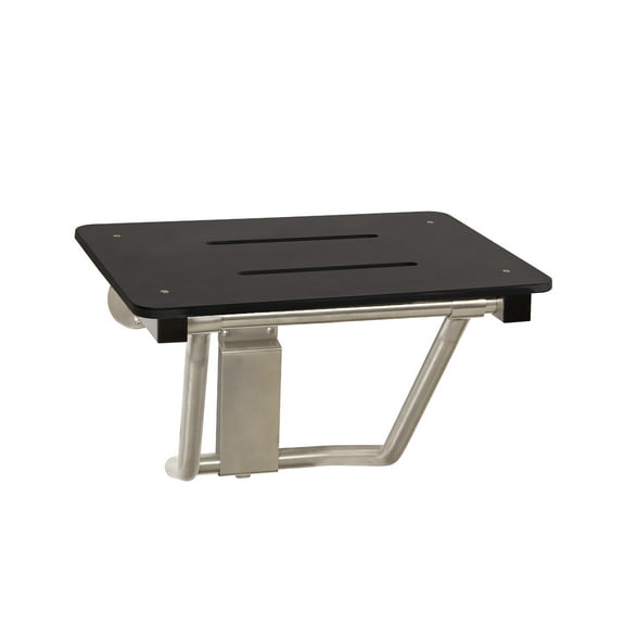 32" x 15" Black Folding Wall Mount Shower Seat Bench, ADA Compliant