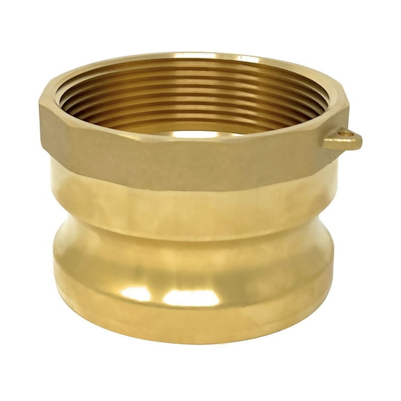 Gloxco Brass Type A Cam and Groove Fitting, 3" Male Camlock x 3" Female NPT (CAM-30-A-BR)