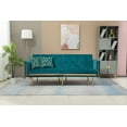 thumbnail image 1 of Luccalily Accent Velvet Bed Sofa,Velvet Leisure Sleeper Comfy Sofa couch with 2 Throw Pillow, Accent Sofa Recliner,with 5 Rose Golden Metal Legs,Mid-Century Modern Velvet loveseat Sofa for Living Room, 1 of 17