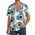 thumbnail image 7 of Lsque Watercolor Sunflower print Men's Cuban Collar Short Sleeve Shirt Summer Beachwear Casual Button Down Fashionable Vacation Leisure Shirt-Large, 7 of 7