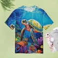 thumbnail image 4 of Nautical Green Sea Turtles Women's T-Shirt Short Sleeve T Shirts Tops Tee Ladies Loose T, 4 of 6