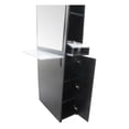 thumbnail image 4 of Berkeley ZOE Single Sided Styling Station, Trapezoid Shape Tall Beauty Salon Hair Styling Station Mirror with Side Shelves Storage Cabinet, Modern Black, 4 of 7