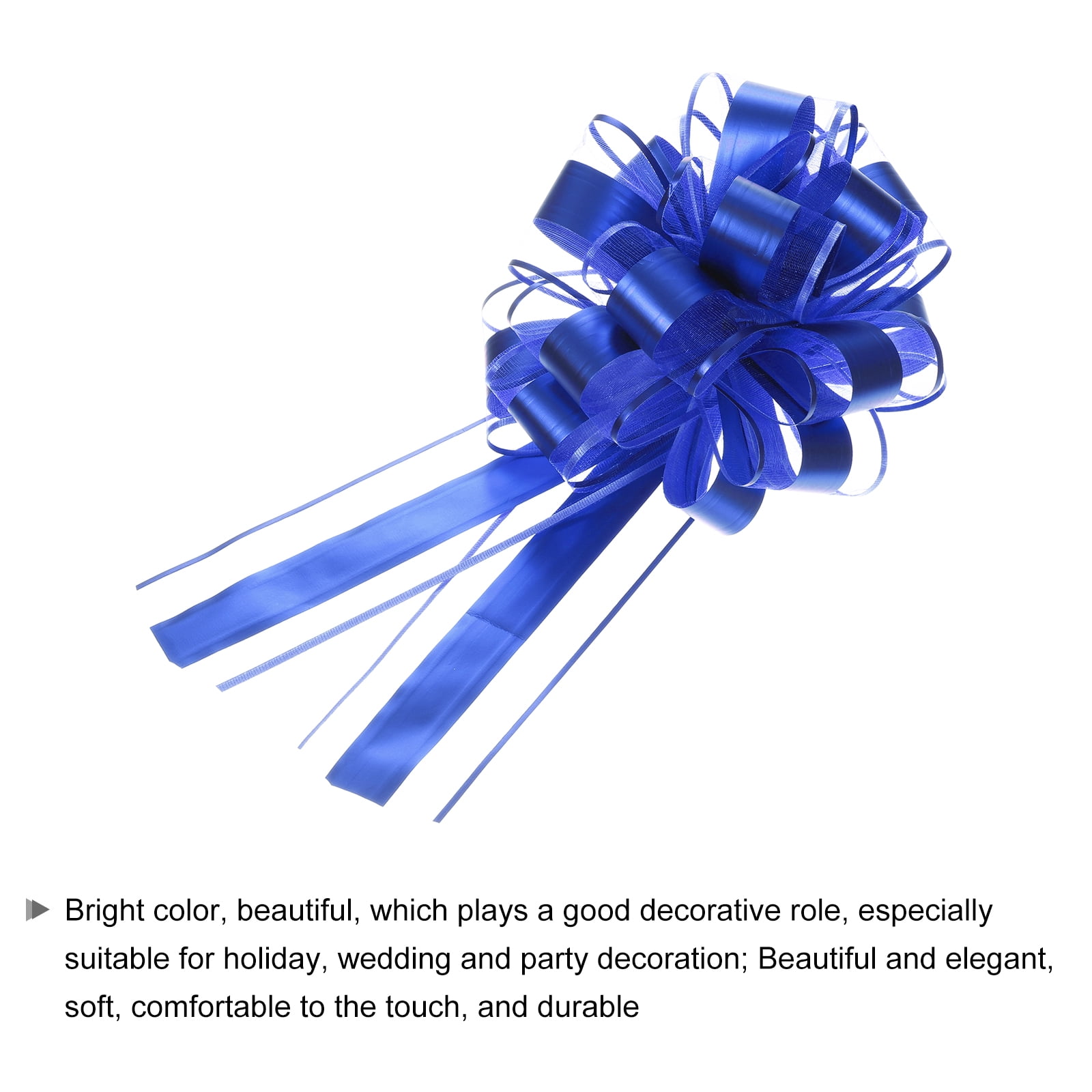 Uxcell 20pcs 11" Extra Large Pull Bow Metallic Gift Wrapping Bows Ribbon Navy Blue for Wedding Baskets Presents