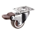 thumbnail image 1 of 1/1.25/1.5/2 Inch Furniture Casters Wheels Rubber Swivel Castor Trolley Rubber Caster With Brake ,Easy to Use, 1 of 4
