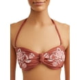 thumbnail image 4 of Time and Tru Women's Strappy Embroidered Bandeau Swimsuit Top, 4 of 4