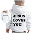 thumbnail image 4 of Kids Boys Girls Christian Sweatshirt Letter Print Sweatshirt Long Sleeves Comfy Oversize Pullover Fashion Winter Clothes for Little Girls 5-6 Years, 4 of 4