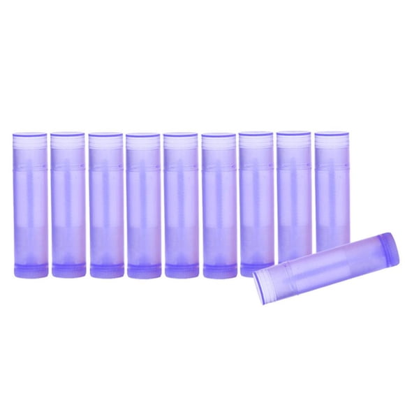 10 Portable Vacío Cosmético DIY Lápiz labial Bálsamo Tubos Púrpura shamjiam Botellas vacías de bálsamo labial Botellas