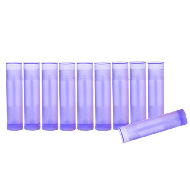 10 paquetes de 5g Makeup Cosmético DIY Bálsamo labial Lápiz labial Tubos Púrpura Sunnimix Botellas vacías de bálsamo labial Botellas