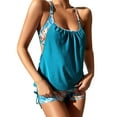 thumbnail image 2 of Taqqpue Tankini Bathing Suit for Women Flowy Sport Swimsuits Womens Athletic Swimwear Two Piece Swimsuit for Women Long Torso Tank Top with Sports Bra and Boyshorts, 2 of 8