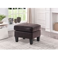 thumbnail image 2 of Contemporary Home Living Faux Leather Upholstered Tufted Ottoman - 23" - Dark Brown, 2 of 3