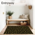thumbnail image 3 of ODIKA 5'x7' Machine Washable Non-Slip Area Rug, Festive Pine Branches and Snowflake Interlocking Holiday Welcome Art High Traffic Rug with Pad, Black, 738268, 3 of 8