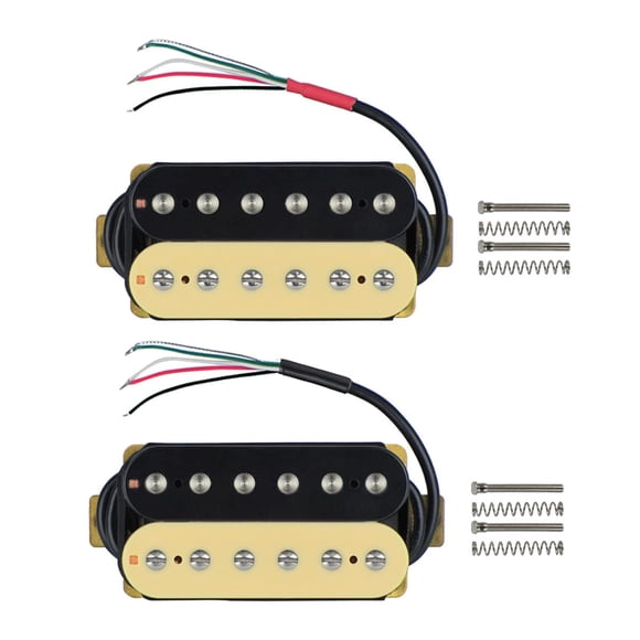 FLEOR Electric Guitar Humbucker Pickups Ceramic Double Coil Guitar Bridge Pickup & Neck Pickups Set-Zebra