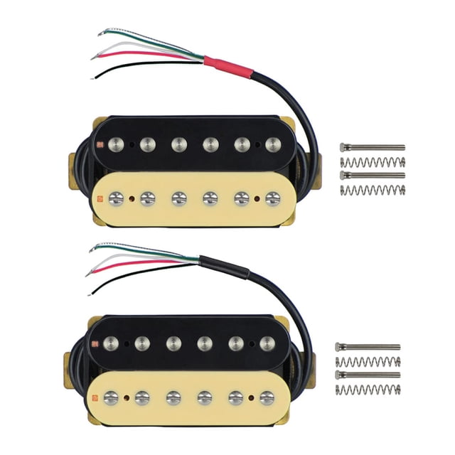 FLEOR Electric Guitar Humbucker Pickups Ceramic Double Coil Guitar Bridge Pickup & Neck Pickups Set-Zebra